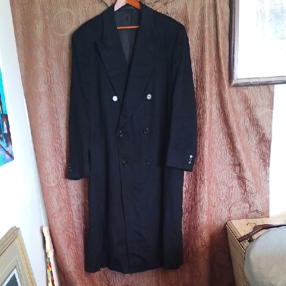 Loro Piana Men's Black Double-Breasted Trench Coat